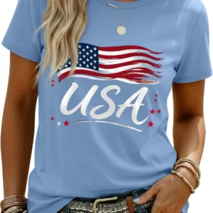 Patriotic Women  sizes American Flag  250th Anniversary T Shirt