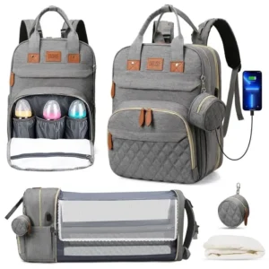3 In 1 Diaper Bag Backpack with  Changing/Sleeping bed for Newborn infants