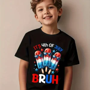Kids Patriotic  T-Shirt  - Fun Design with Red, White, and Blue Color