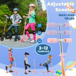 Adjustable Scooter Toys for Kids Ages 6-12  Easy Folding  3 Levels of Adjustment