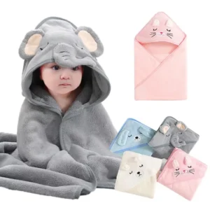 Cartoon Baby Bath Towels Soft Newborn Hooded Towel