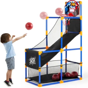 JOYFY Kids Arcade Basketball Game Set with 4 Balls and Hoop for 3-12 Years Old Indoor Outdoor Sport Play