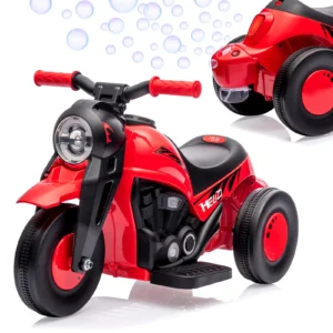 Musical Motorbike Kids Ride-On Bubble Car 6V Battery-Powered Electric Motorcycle with Led Headlights, Toddlers 3+